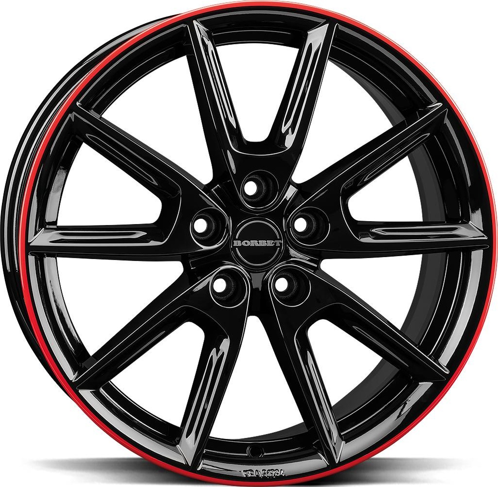 BORBET LX19 BLACK GLOSS RIM RED 8x19 5/114.3 ET50 CB72.5