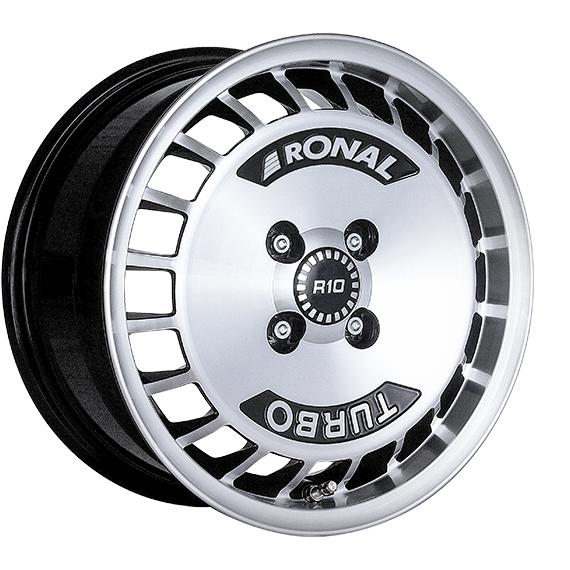 RONAL R10 TURBO BLACK FRONT CUT 7x15 4/100 ET28 CB68